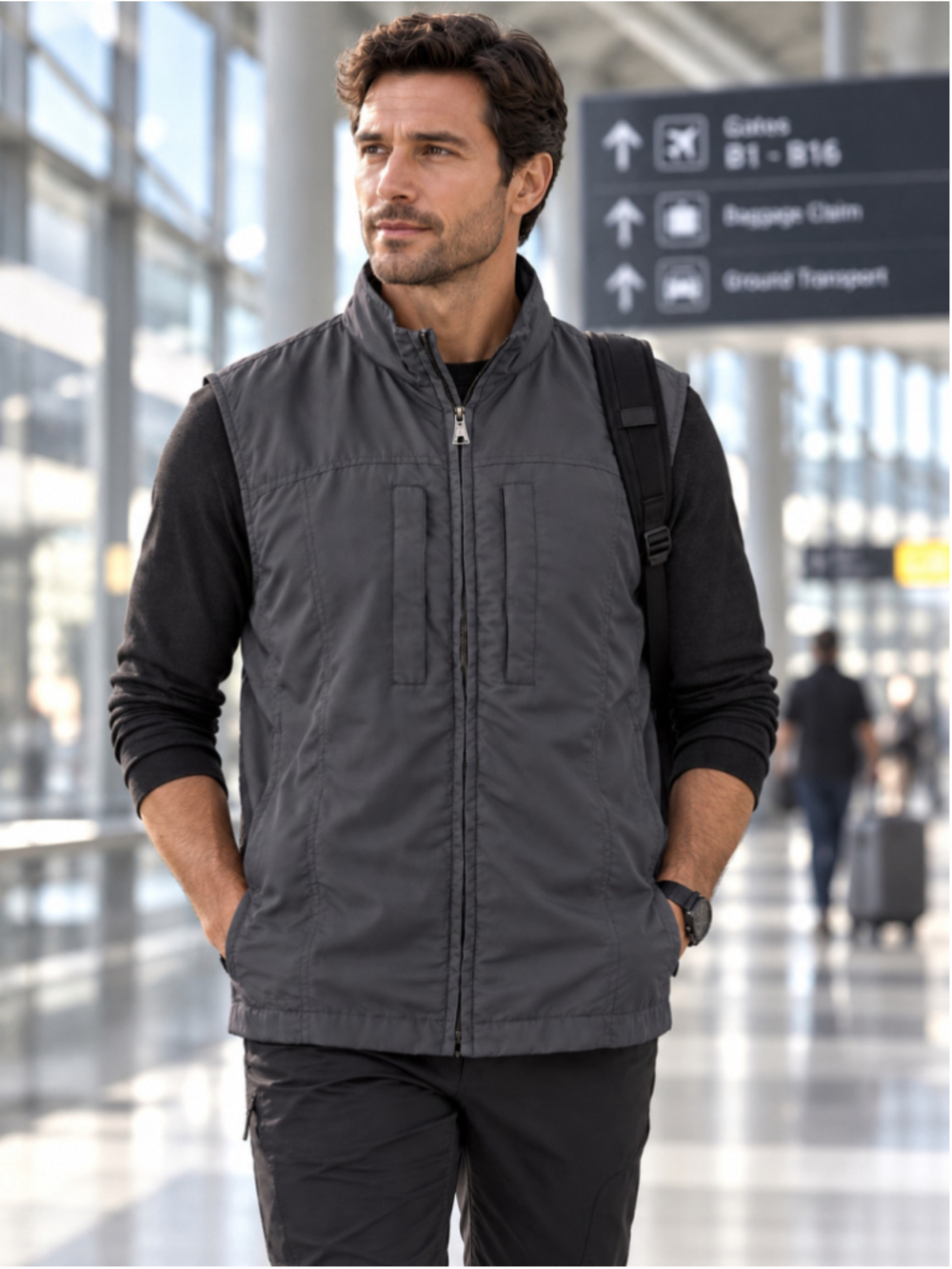 SCOTTeVEST Travel Vest Men M TEC EDC Multi Pocket Techwear Utility Gorpcore Gray